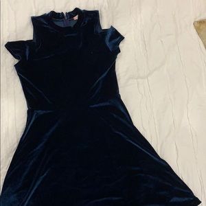 velvet navy blue dress
